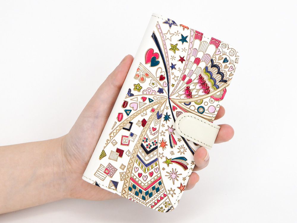 文庫屋「大関」 □グロッシーハート スマホケース（小）【革内装】［t］
